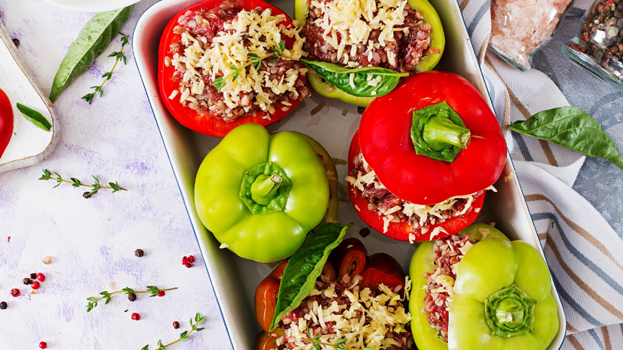Chicken Parma Stuffed Peppers